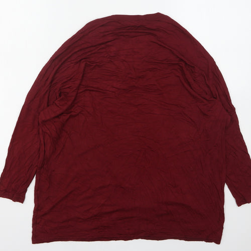 New Look Womens Red  Polyester Basic T-Shirt Size 12 Round Neck