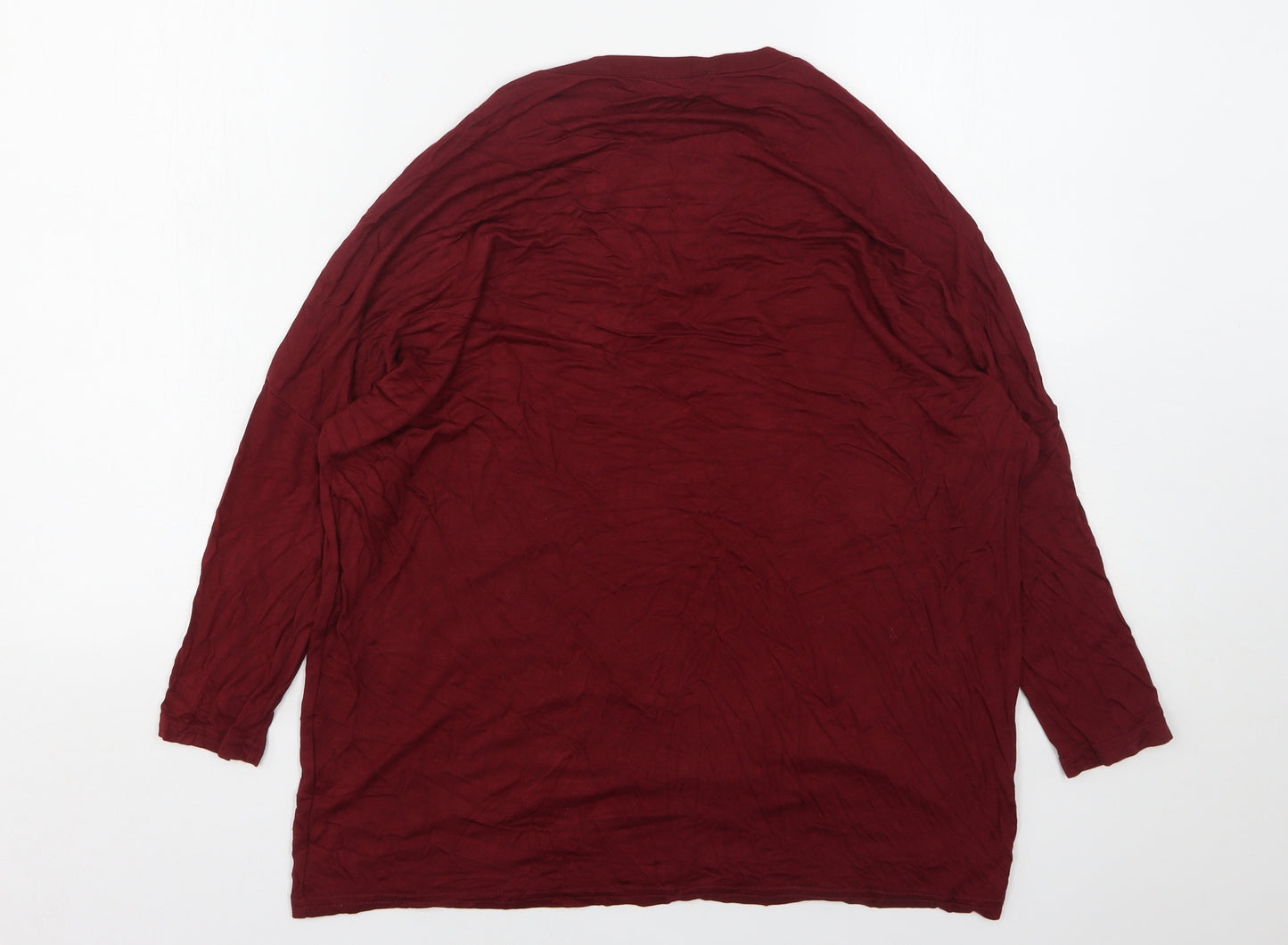New Look Womens Red  Polyester Basic T-Shirt Size 12 Round Neck