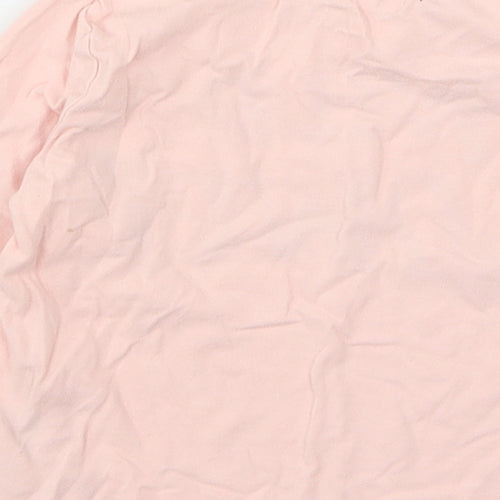 F&F Girls Pink Floral Cotton Basic T-Shirt Size 2-3 Years Round Neck