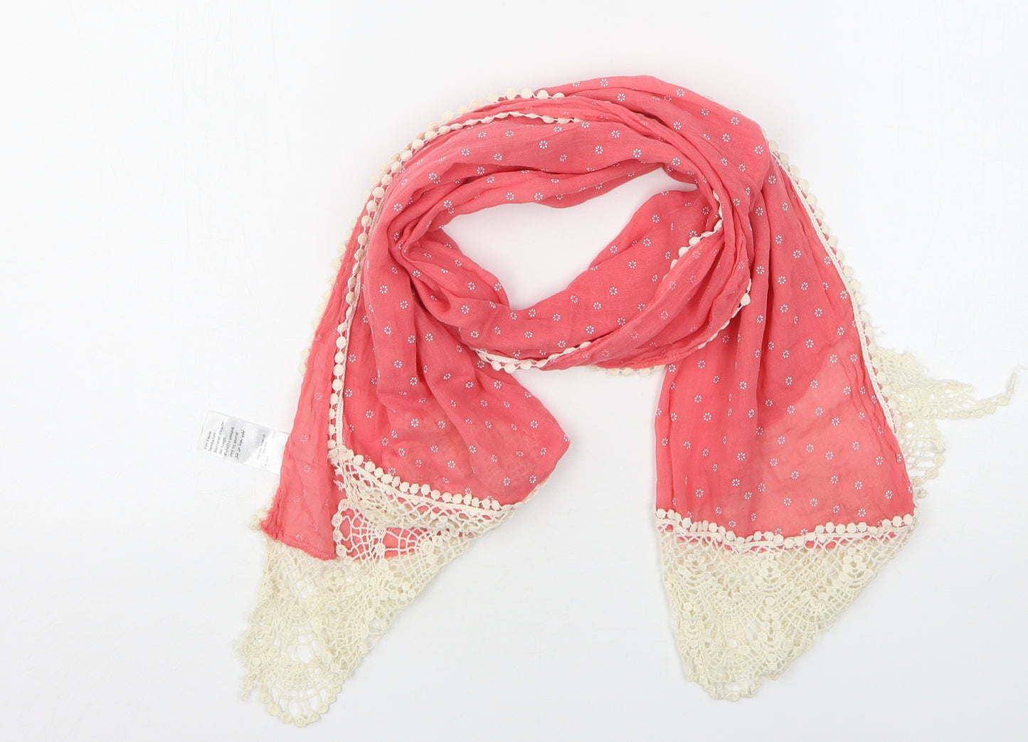 Peacocks Womens Pink Polka Dot Cotton  Scarf