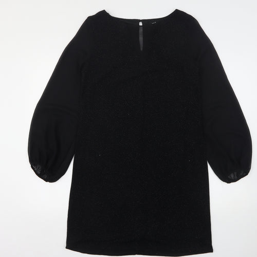 Wallis Womens Black  Nylon A-Line  Size 12  Round Neck