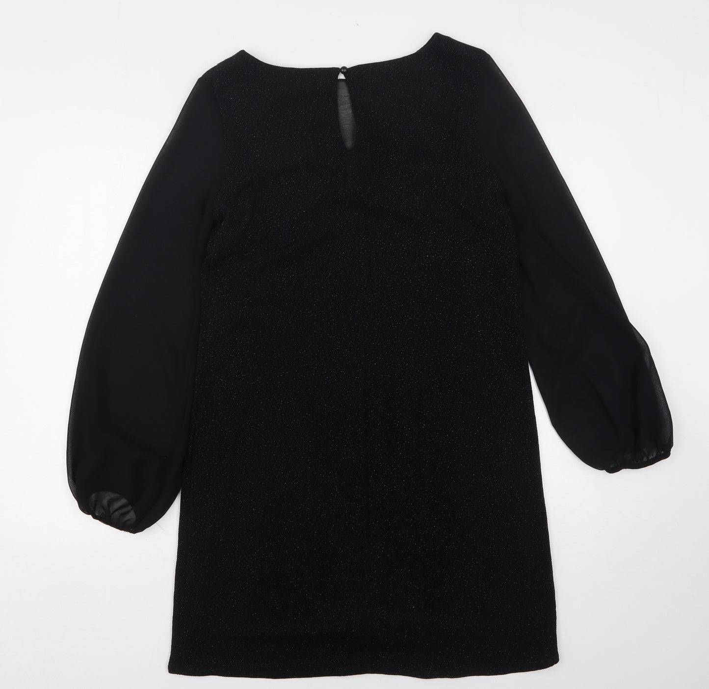 Wallis Womens Black  Nylon A-Line  Size 12  Round Neck