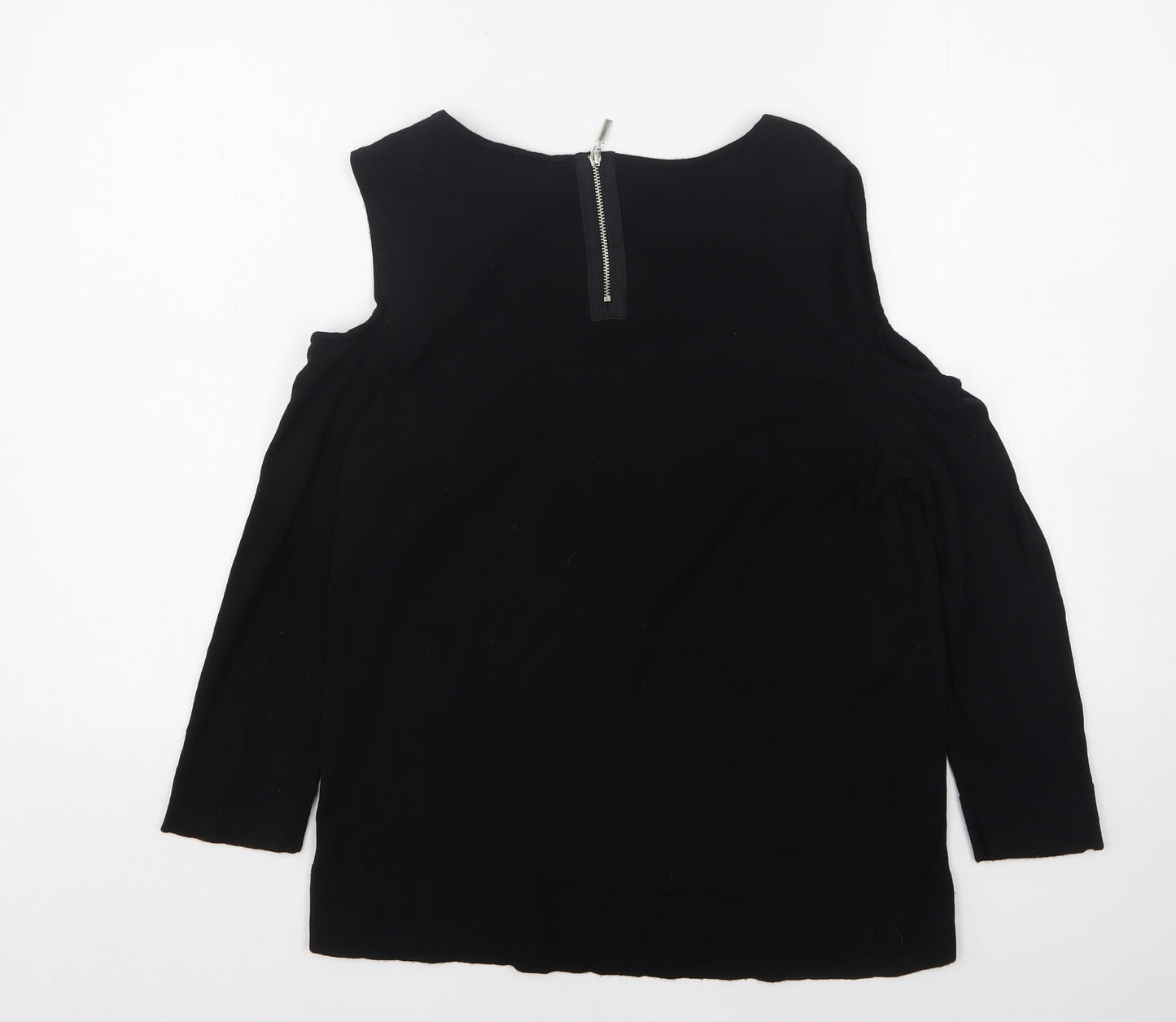 Wallis Womens Black Round Neck  Polyester Pullover Jumper Size M