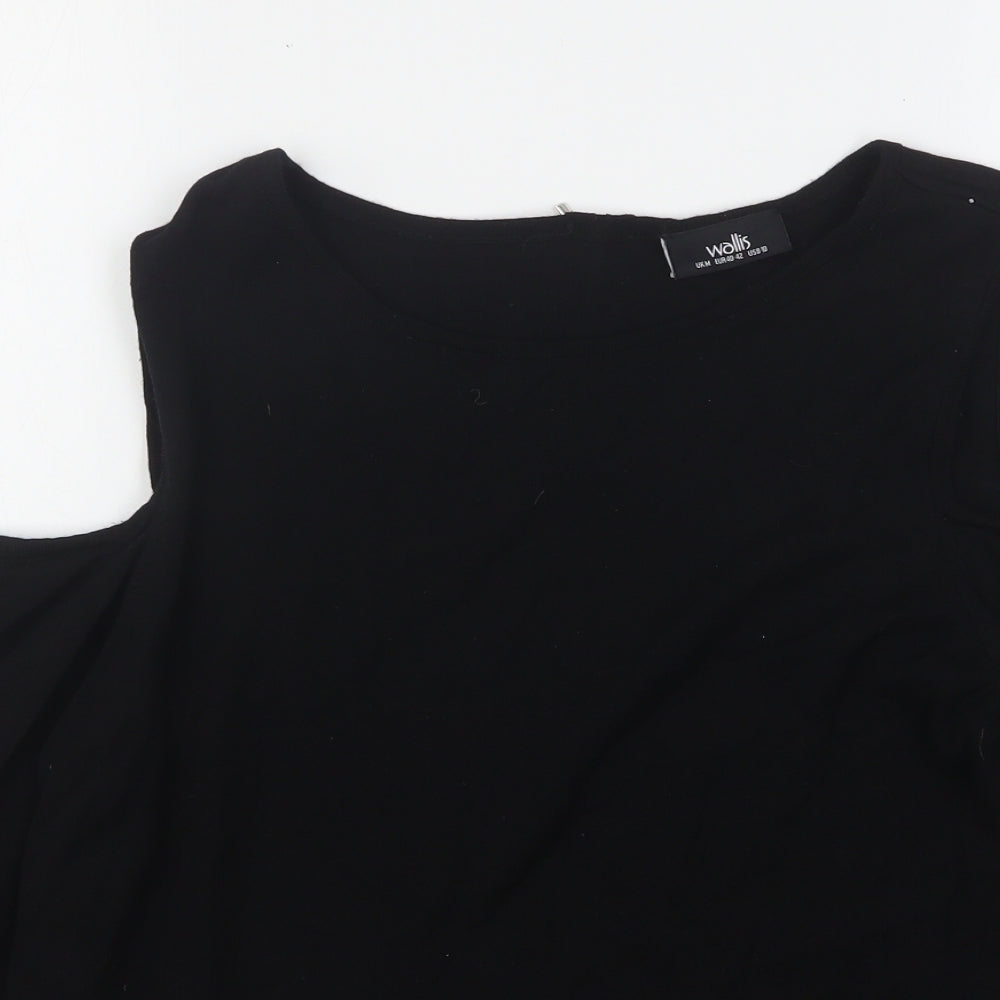 Wallis Womens Black Round Neck  Polyester Pullover Jumper Size M