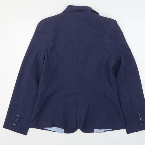 Atmosphere Womens Blue Check Polyester Jacket Blazer Size 16