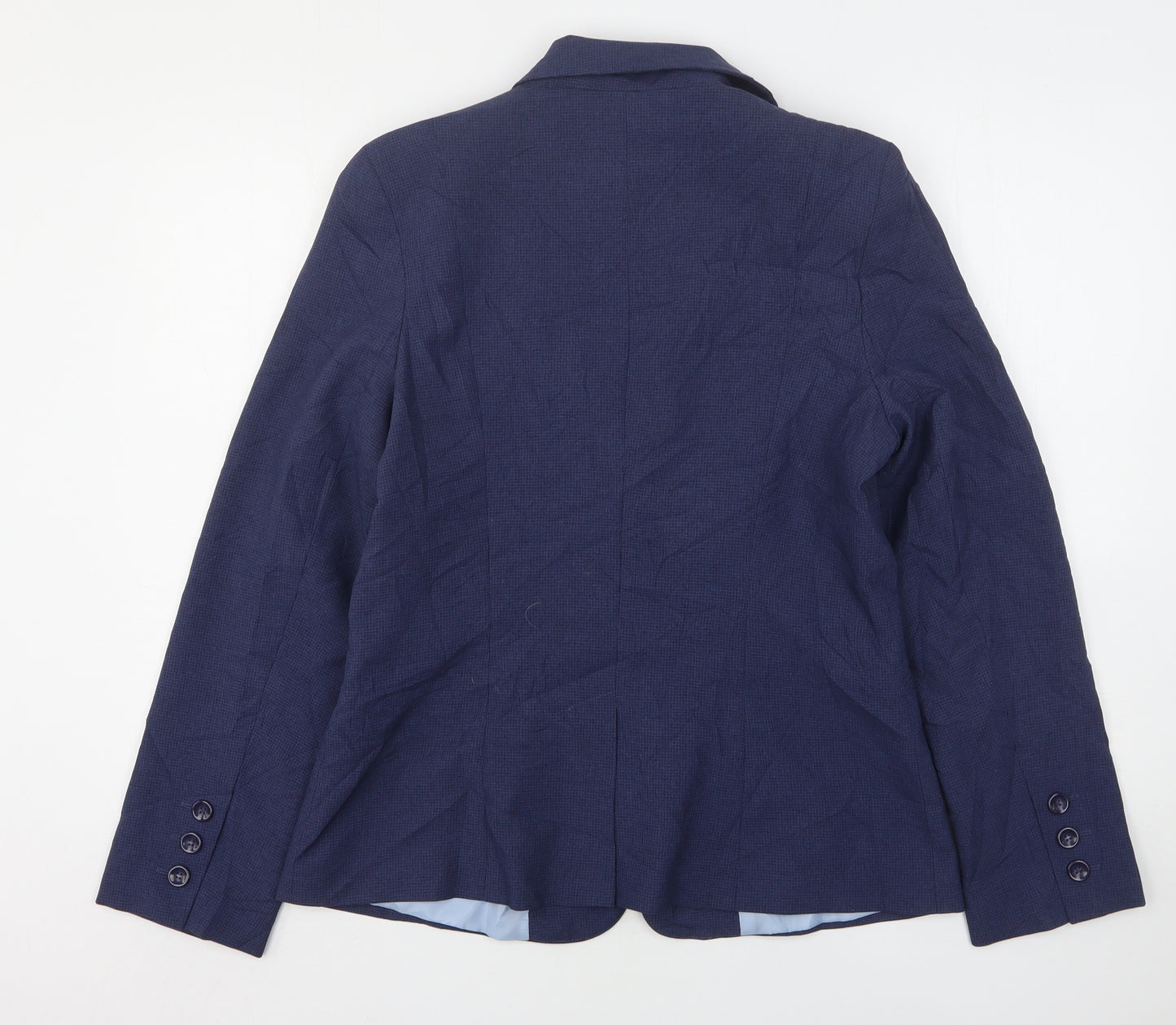 Atmosphere Womens Blue Check Polyester Jacket Blazer Size 16