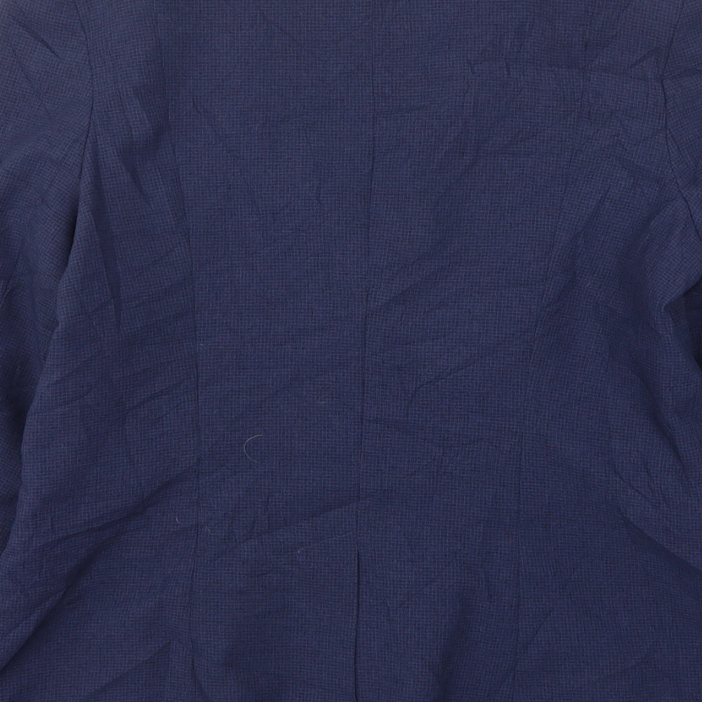Atmosphere Womens Blue Check Polyester Jacket Blazer Size 16