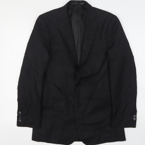 Cedar Wood State Mens Black  Polyester Jacket Suit Jacket Size 36