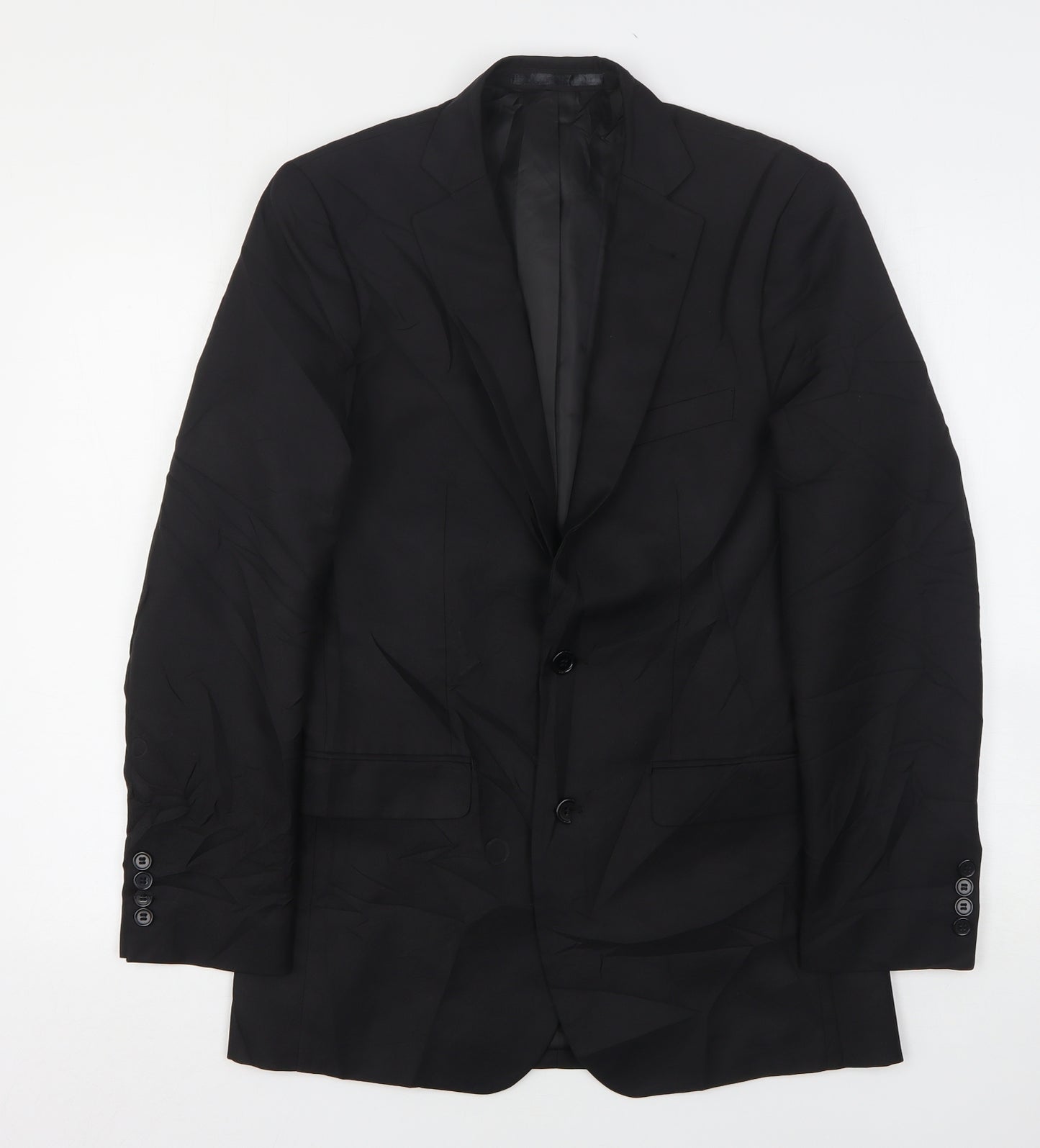 Cedar Wood State Mens Black  Polyester Jacket Suit Jacket Size 36