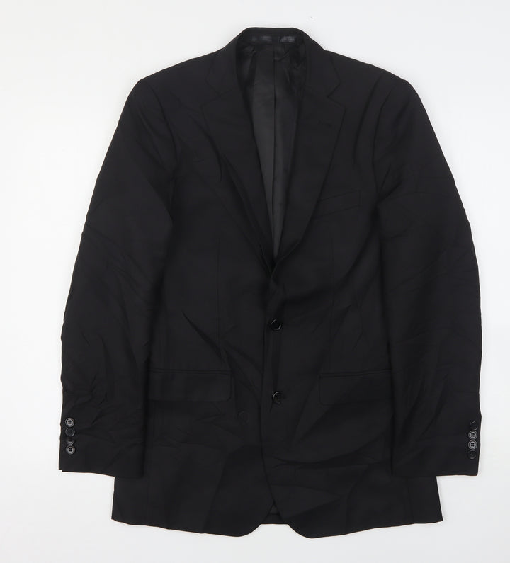 Cedar Wood State Mens Black  Polyester Jacket Suit Jacket Size 36
