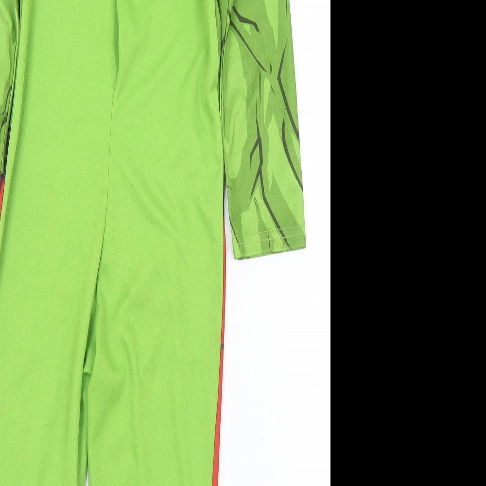 Marvel Boys Green Solid Polyester  One Piece Size 3-4 Years  Hook & Eye - The Hulk. Fancy dress