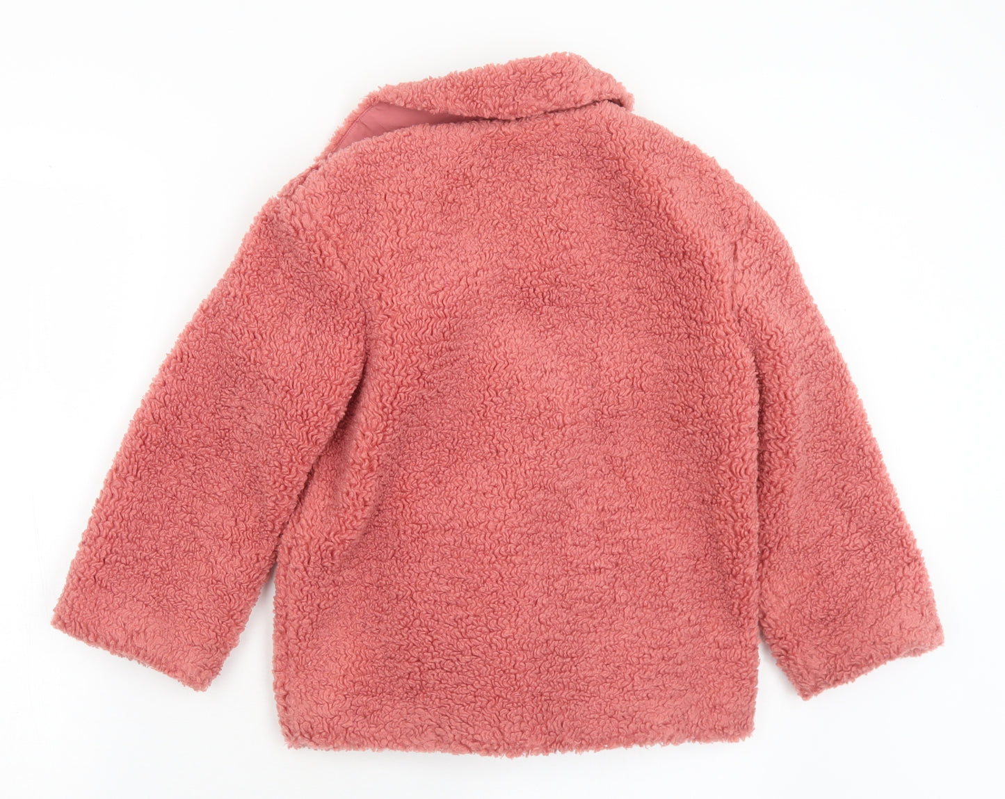 F&F Girls Pink   Overcoat Coat Size 8-9 Years  Button