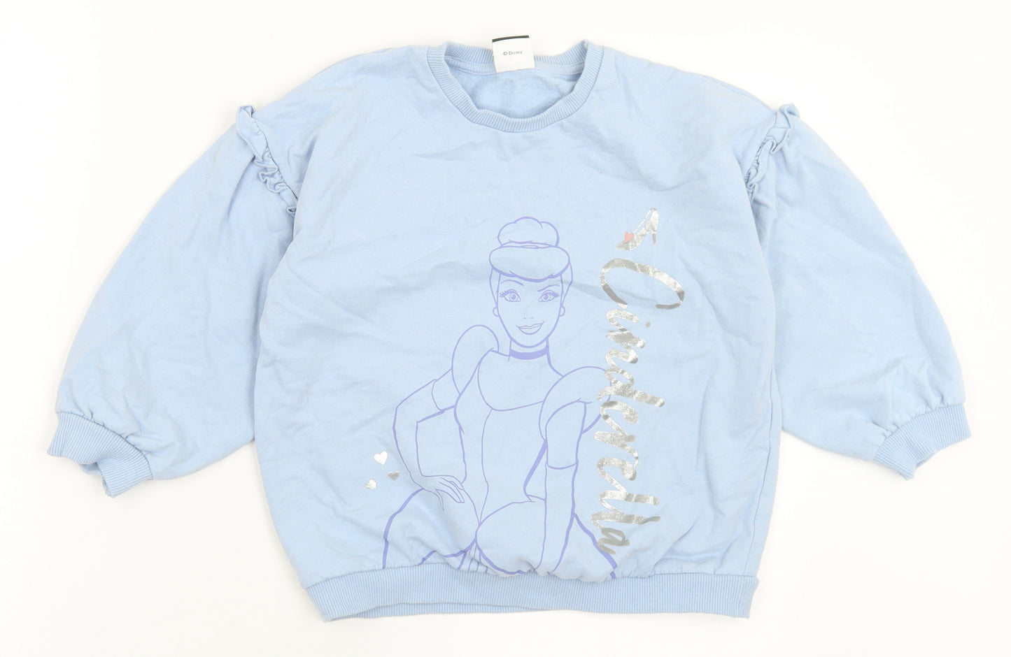 George Girls Blue  Cotton Pullover Sweatshirt Size 6-7 Years   - Cinderella
