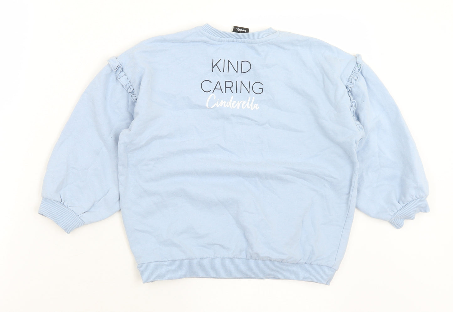 George Girls Blue  Cotton Pullover Sweatshirt Size 6-7 Years   - Cinderella