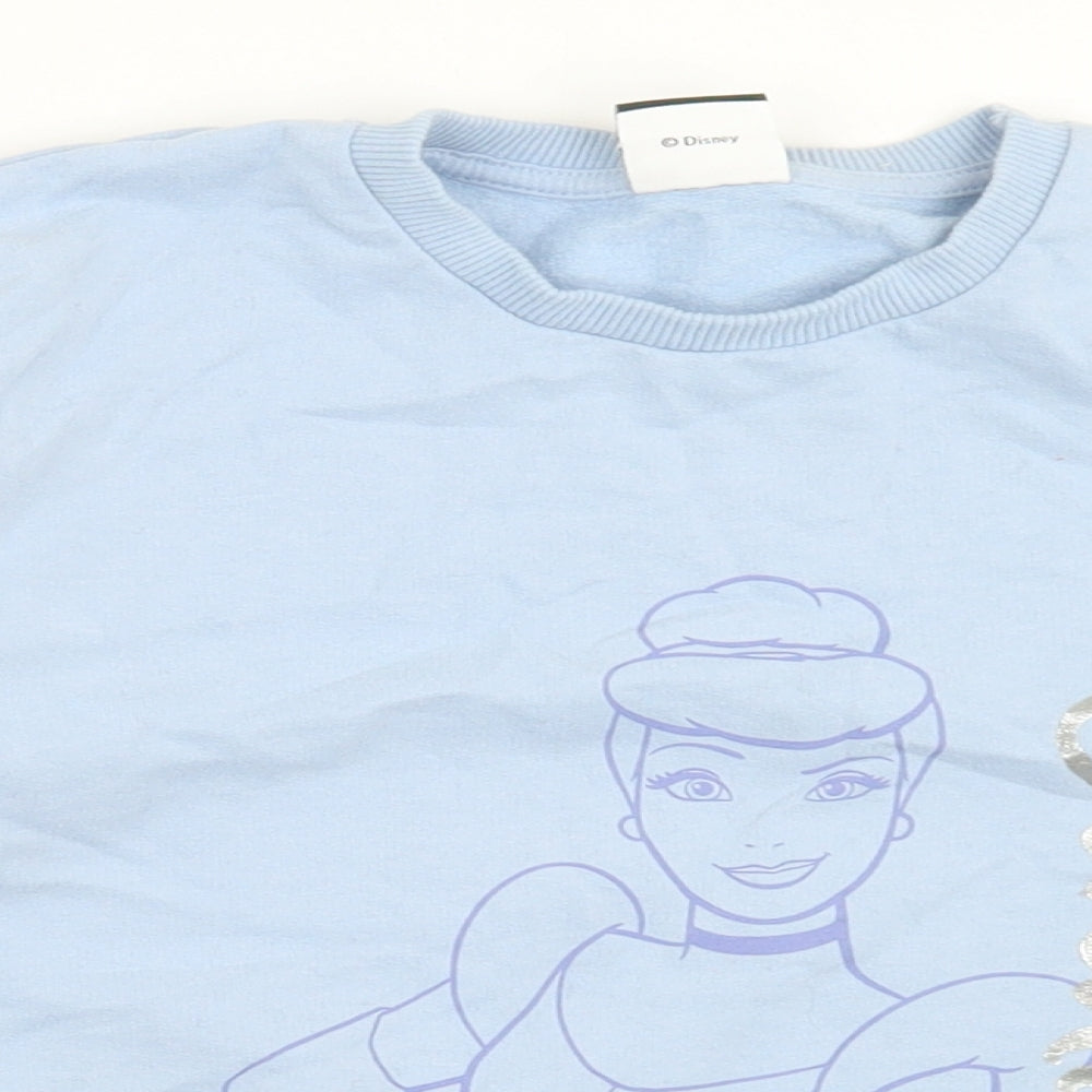 George Girls Blue  Cotton Pullover Sweatshirt Size 6-7 Years   - Cinderella