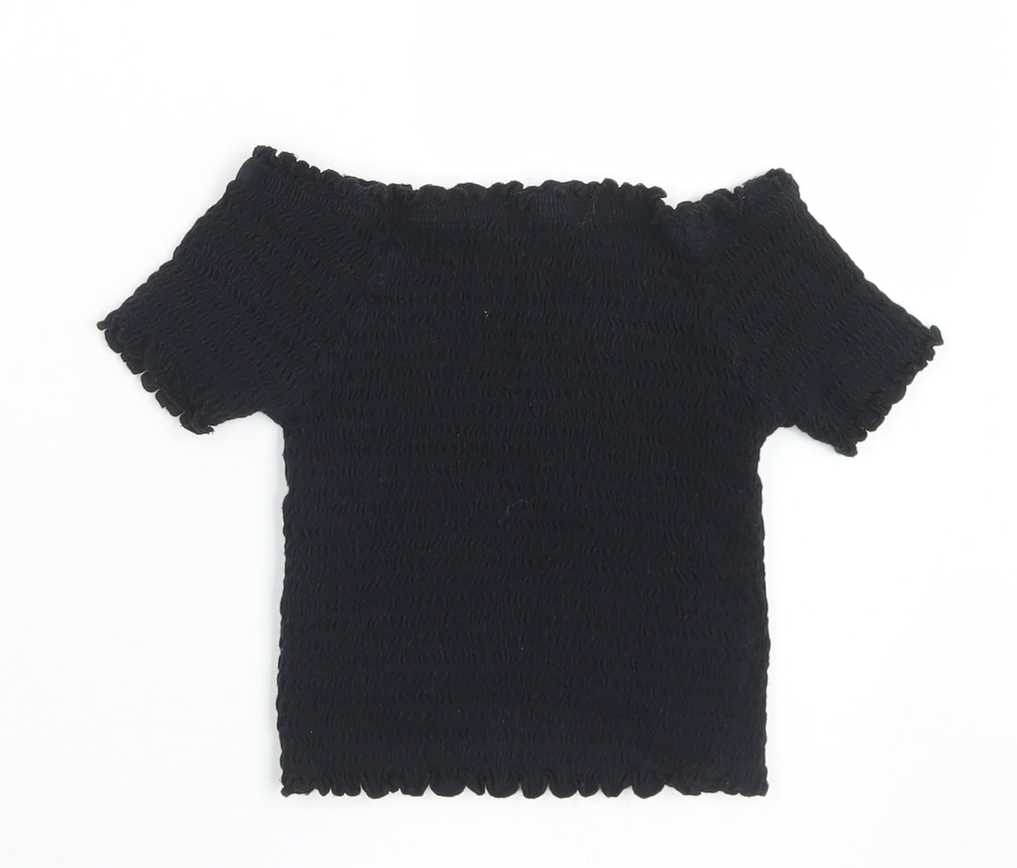 Primark Girls Black  Cotton Basic T-Shirt Size 9-10 Years Off the Shoulder