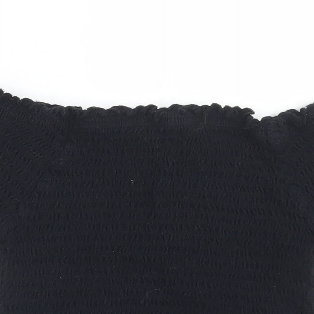 Primark Girls Black  Cotton Basic T-Shirt Size 9-10 Years Off the Shoulder