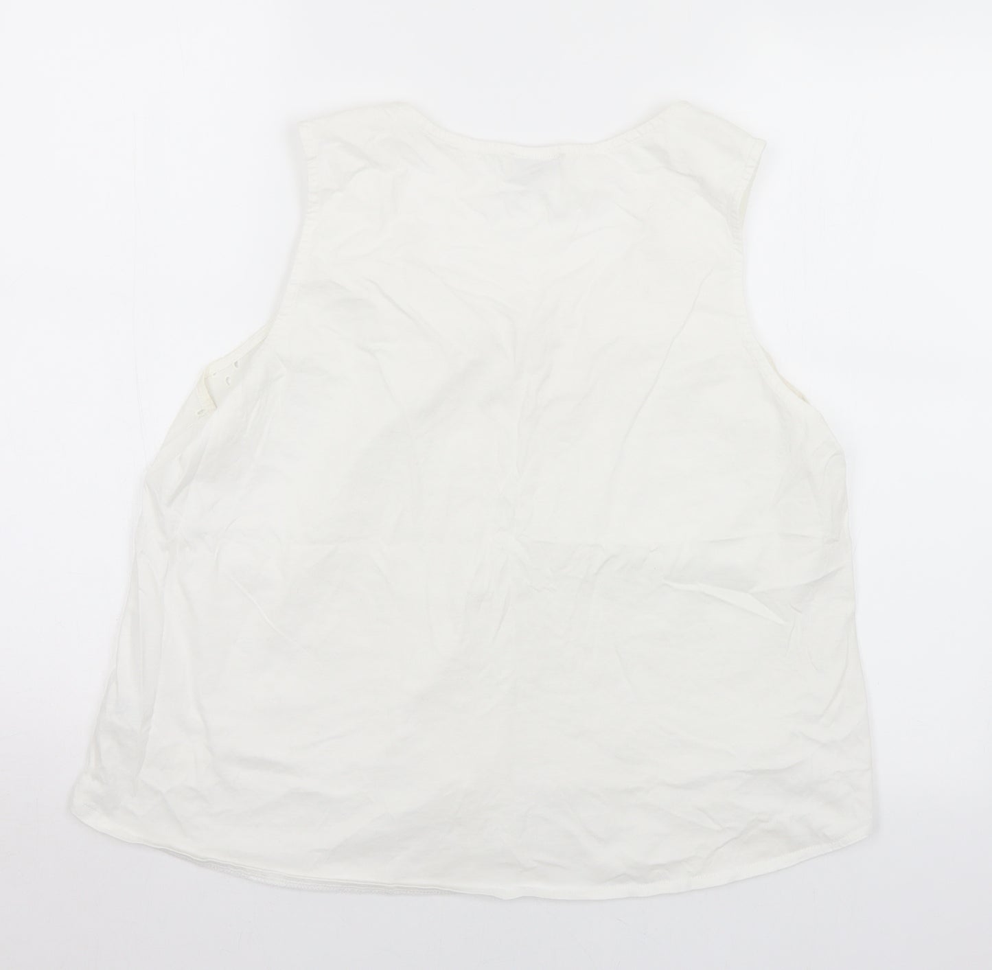 Papaya Womens White  Cotton Basic Tank Size 18 Scoop Neck