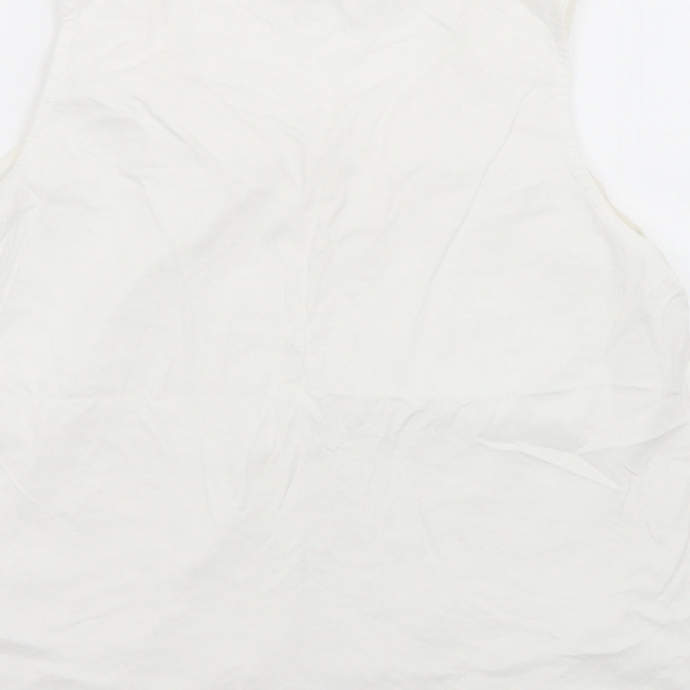 Papaya Womens White  Cotton Basic Tank Size 18 Scoop Neck