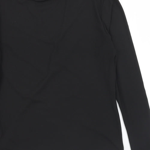 H&M Womens Black  Polyester Basic T-Shirt Size L Mock Neck