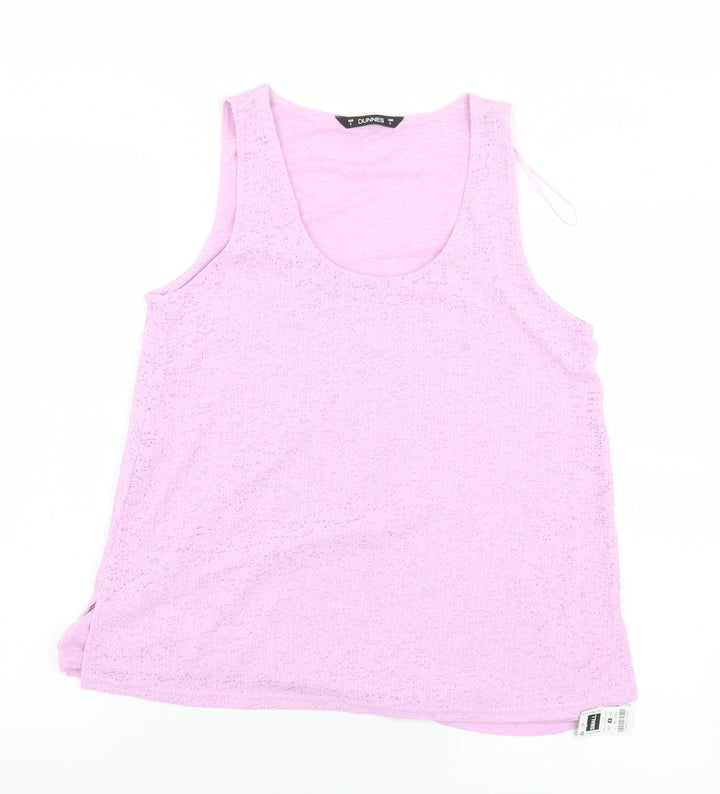 Dunnes Stores Womens Purple Polyester Basic Tank Size S Scoop Neck