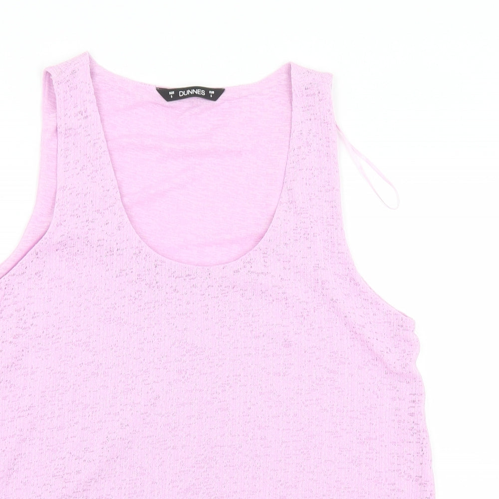 Dunnes Stores Womens Purple  Polyester Basic Tank Size S Scoop Neck