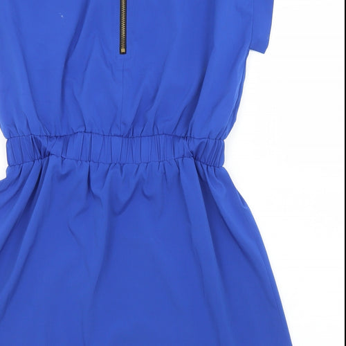 Madam Rage Womens Blue  Polyester Mini  Size 12  Round Neck Zip
