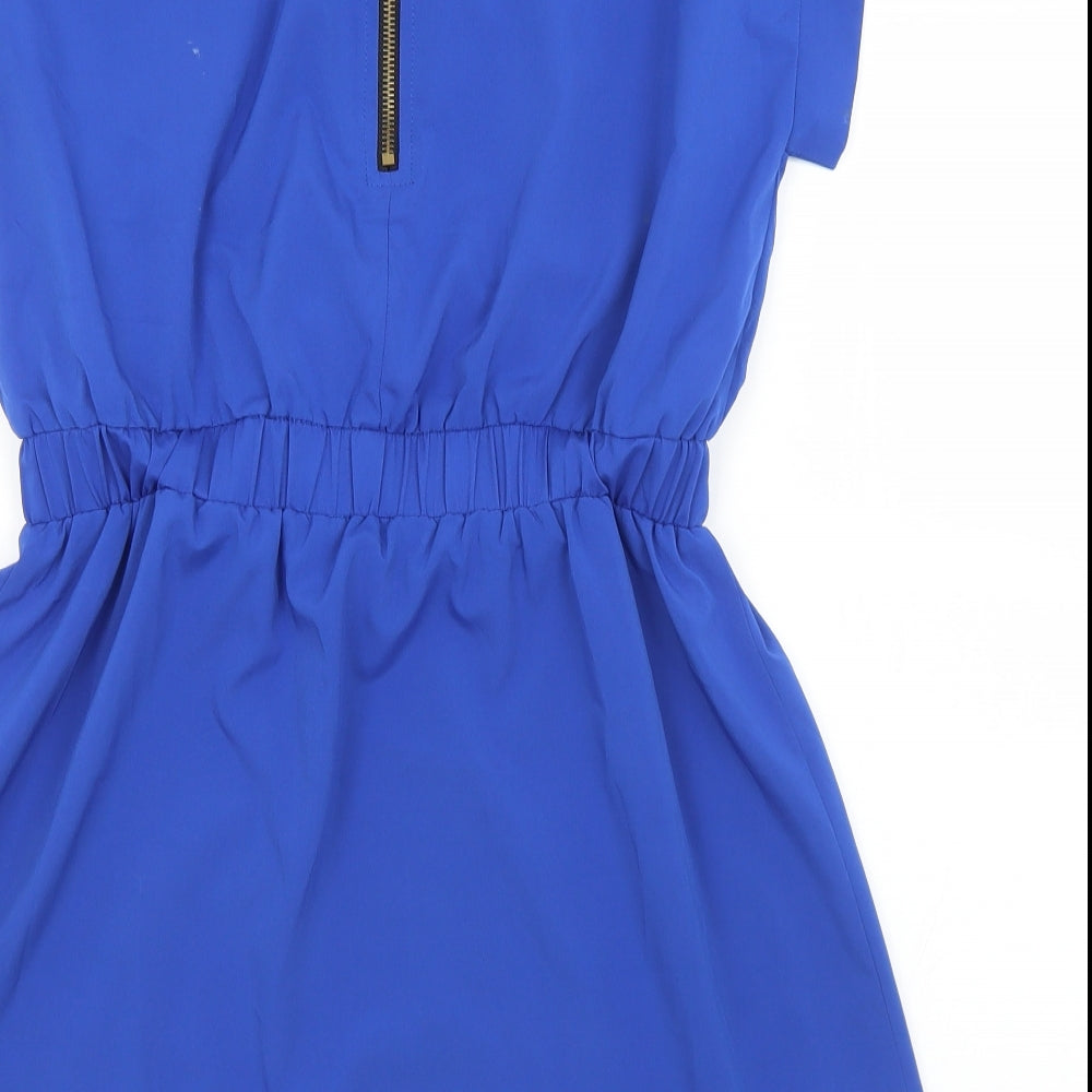 Madam Rage Womens Blue  Polyester Mini  Size 12  Round Neck Zip
