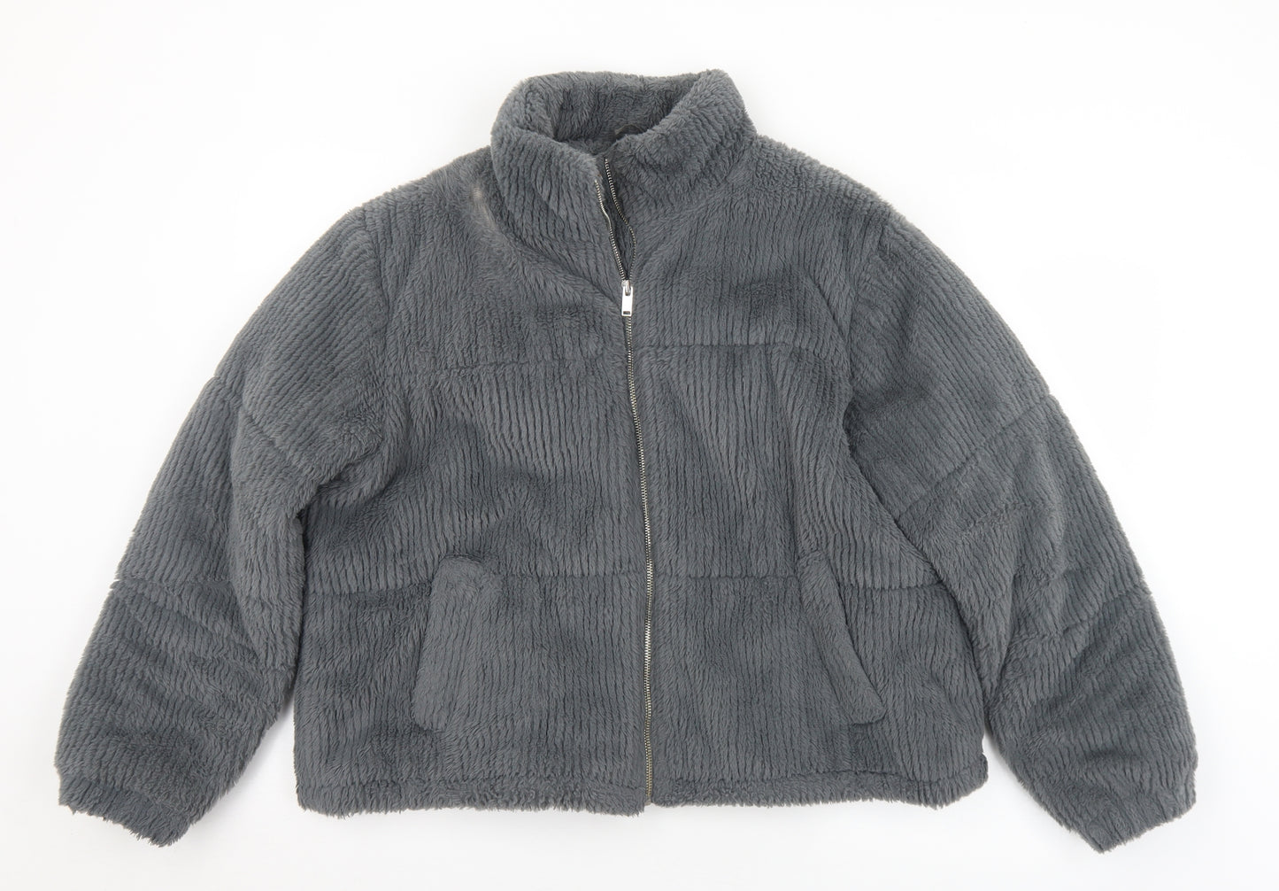 New Look Womens Grey   Jacket Coat Size 14  Zip