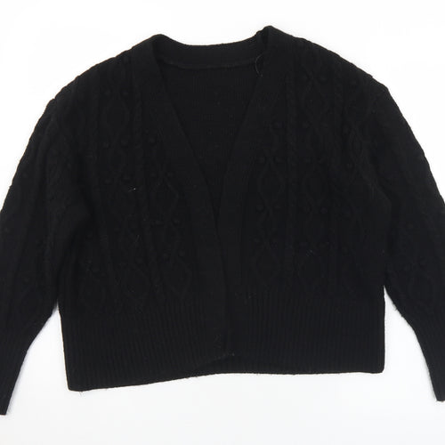 River Island Womens Black V-Neck  Acrylic Cardigan Jumper Size XS