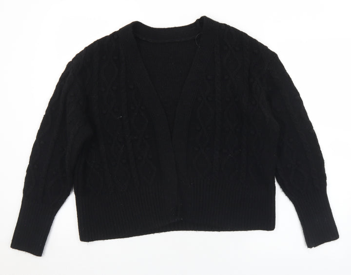 River Island Womens Black V-Neck Acrylic Cardigan Jumper Size XS
