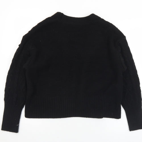 River Island Womens Black V-Neck  Acrylic Cardigan Jumper Size XS