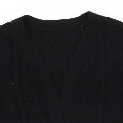 River Island Womens Black V-Neck  Acrylic Cardigan Jumper Size XS