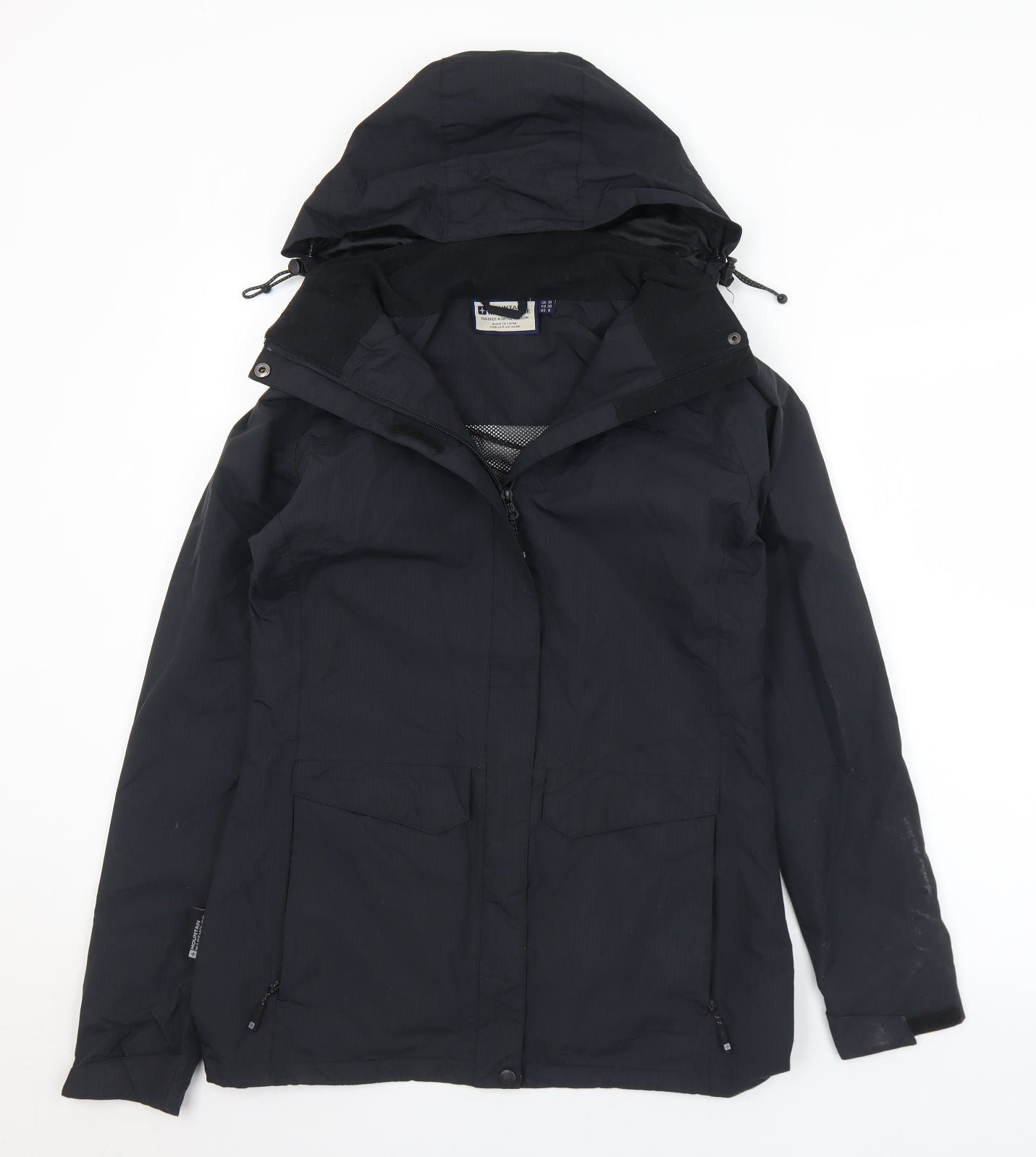 Warehouse Womens Black   Anorak Coat Size 10  Zip