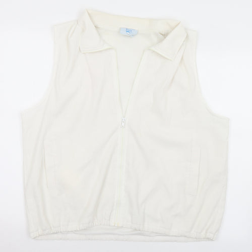 Breeze Womens White   Gilet Jacket Size 22  Zip