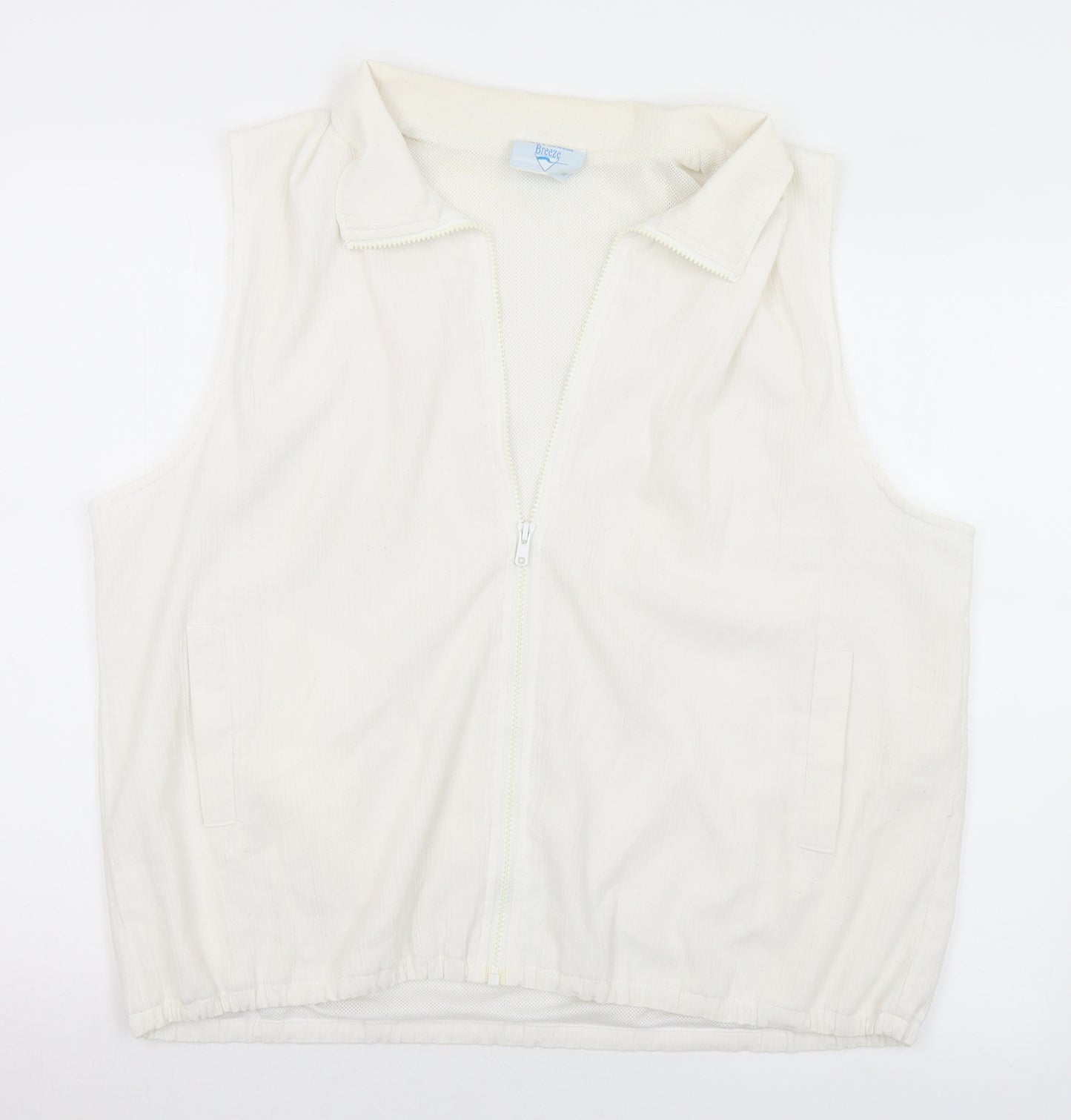 Breeze Womens White   Gilet Jacket Size 22  Zip