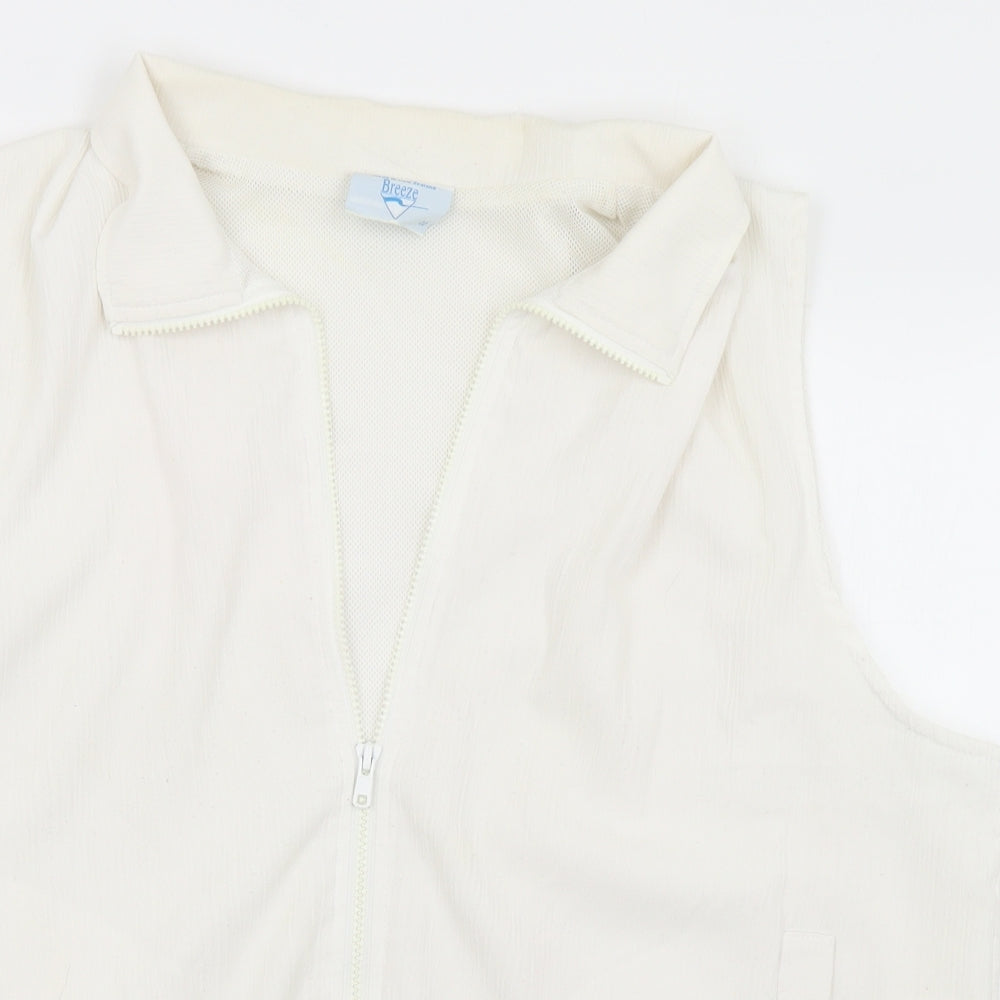 Breeze Womens White   Gilet Jacket Size 22  Zip
