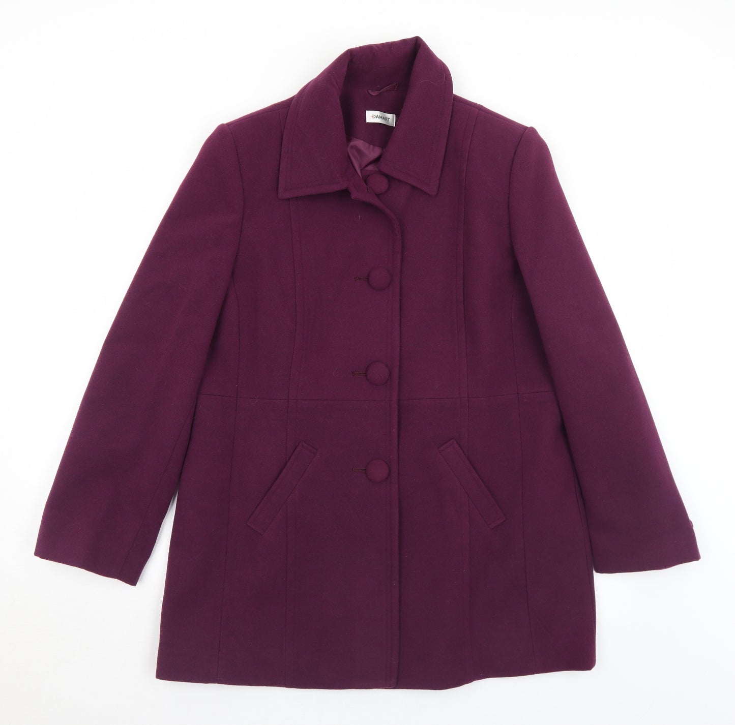 Damart Womens Purple   Pea Coat Coat Size 16  Button