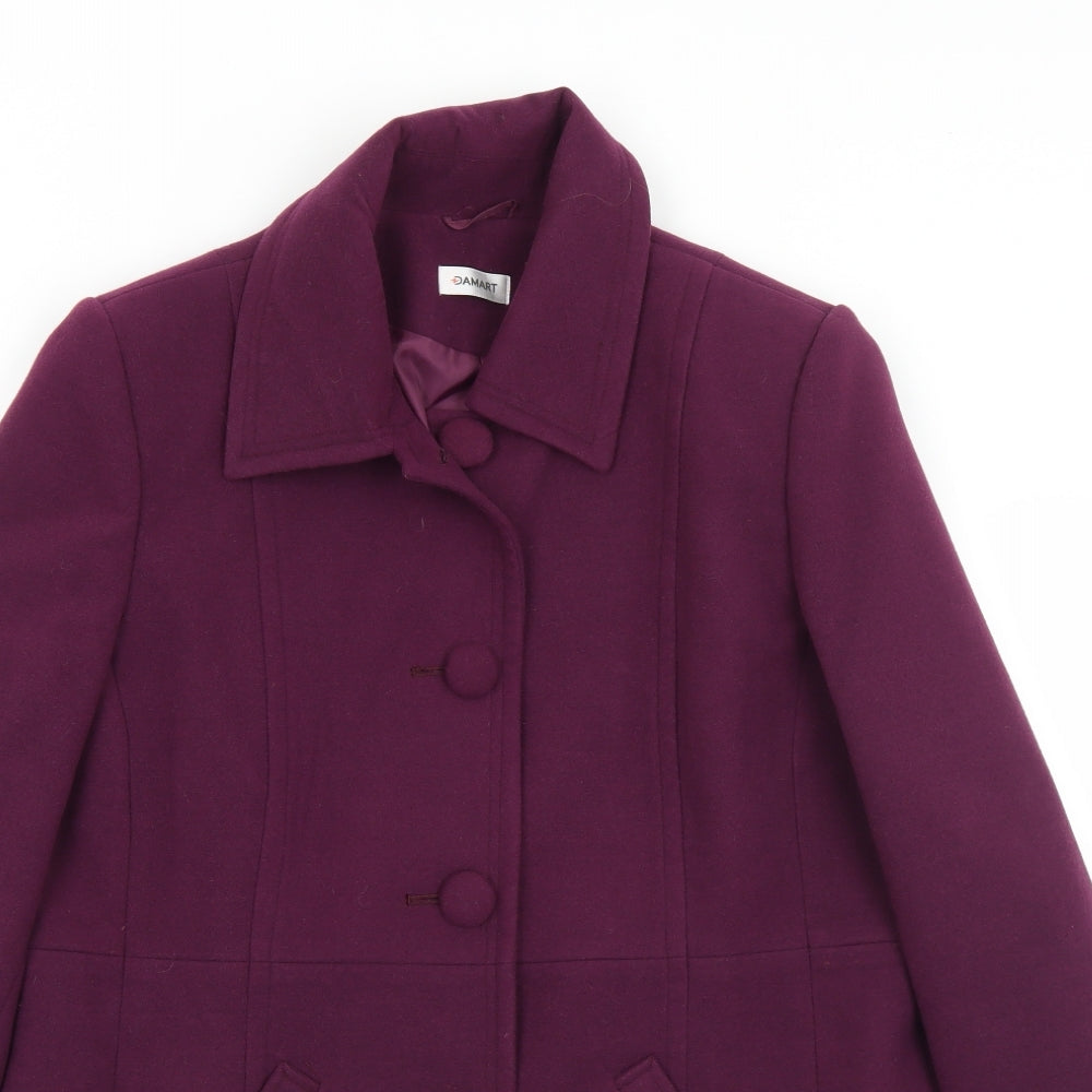 Damart Womens Purple   Pea Coat Coat Size 16  Button