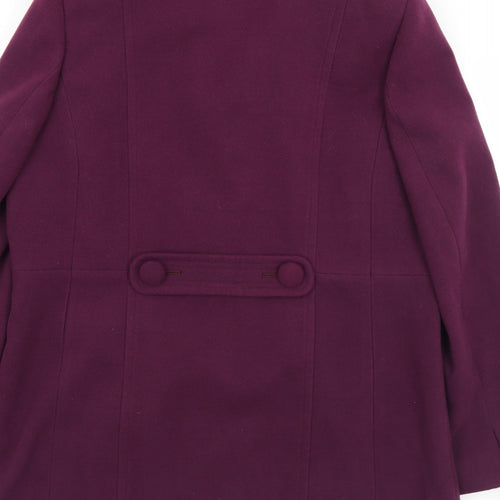 Damart Womens Purple   Pea Coat Coat Size 16  Button