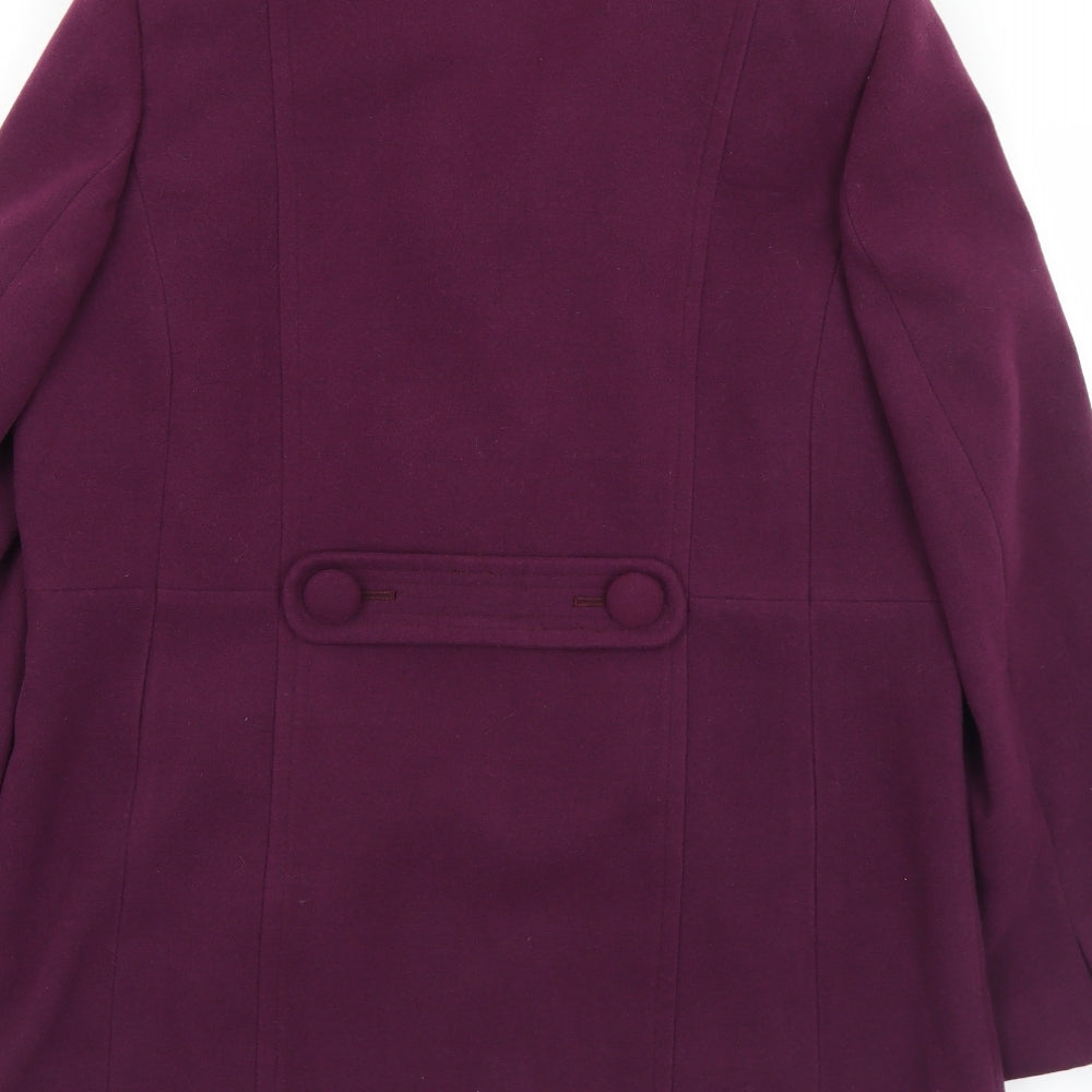 Damart Womens Purple   Pea Coat Coat Size 16  Button