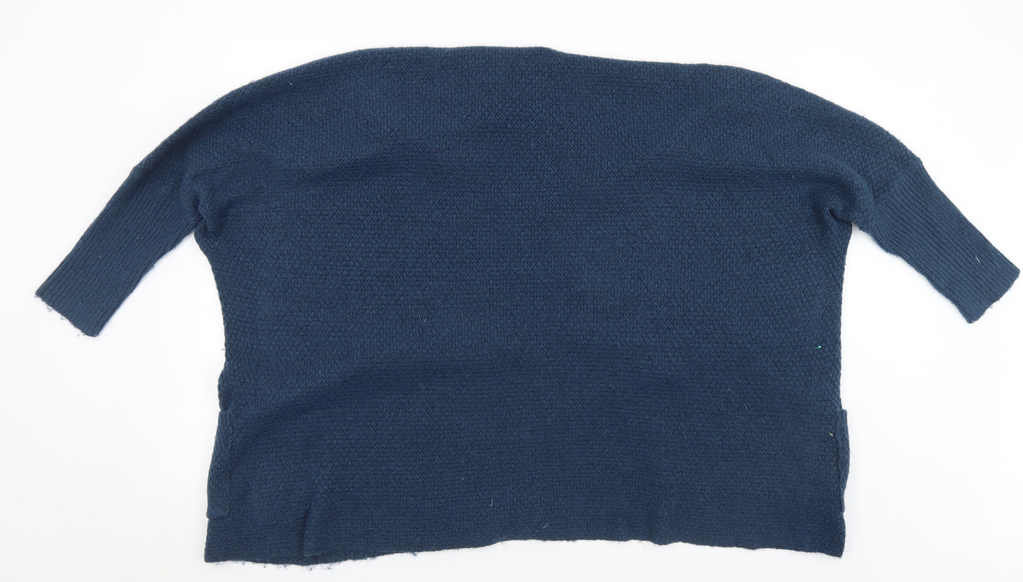 Debenhams Womens Blue Collared  Acrylic Cardigan Jumper Size L