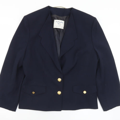 Separa Womens Black  Polyester Jacket Blazer Size 14