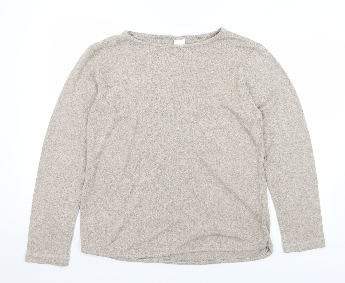H&M Womens Beige Boat Neck  Viscose Pullover Jumper Size S