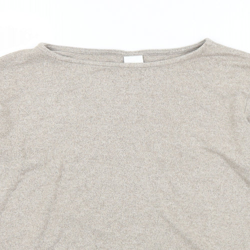 H&M Womens Beige Boat Neck  Viscose Pullover Jumper Size S