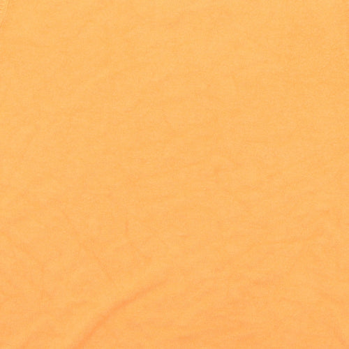 Classic Womens Orange Round Neck  Acrylic Pullover Jumper Size S   - S/M