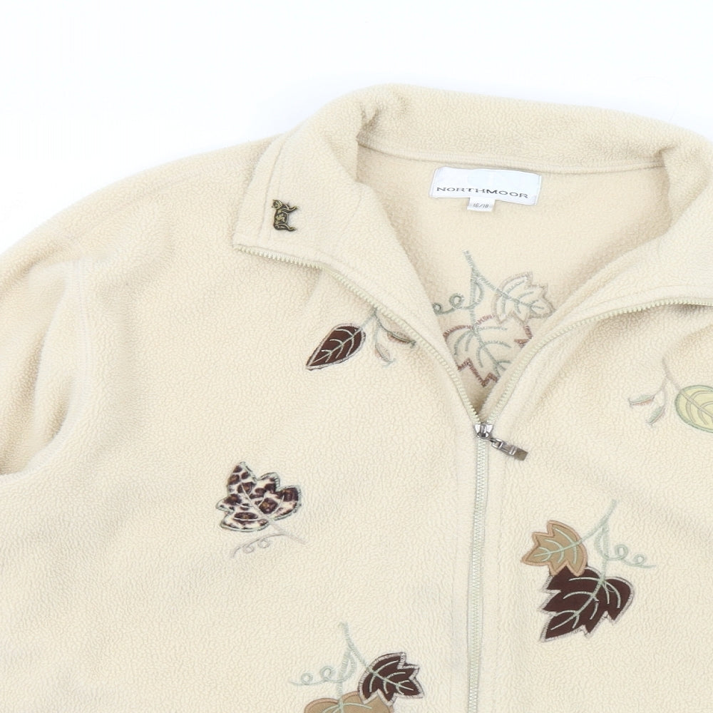 Northmoor Womens Beige Floral  Jacket  Size 16  Zip - 16/18