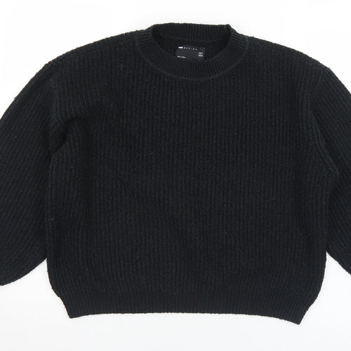 ASOS Womens Black Mock Neck  Acrylic Pullover Jumper Size 10