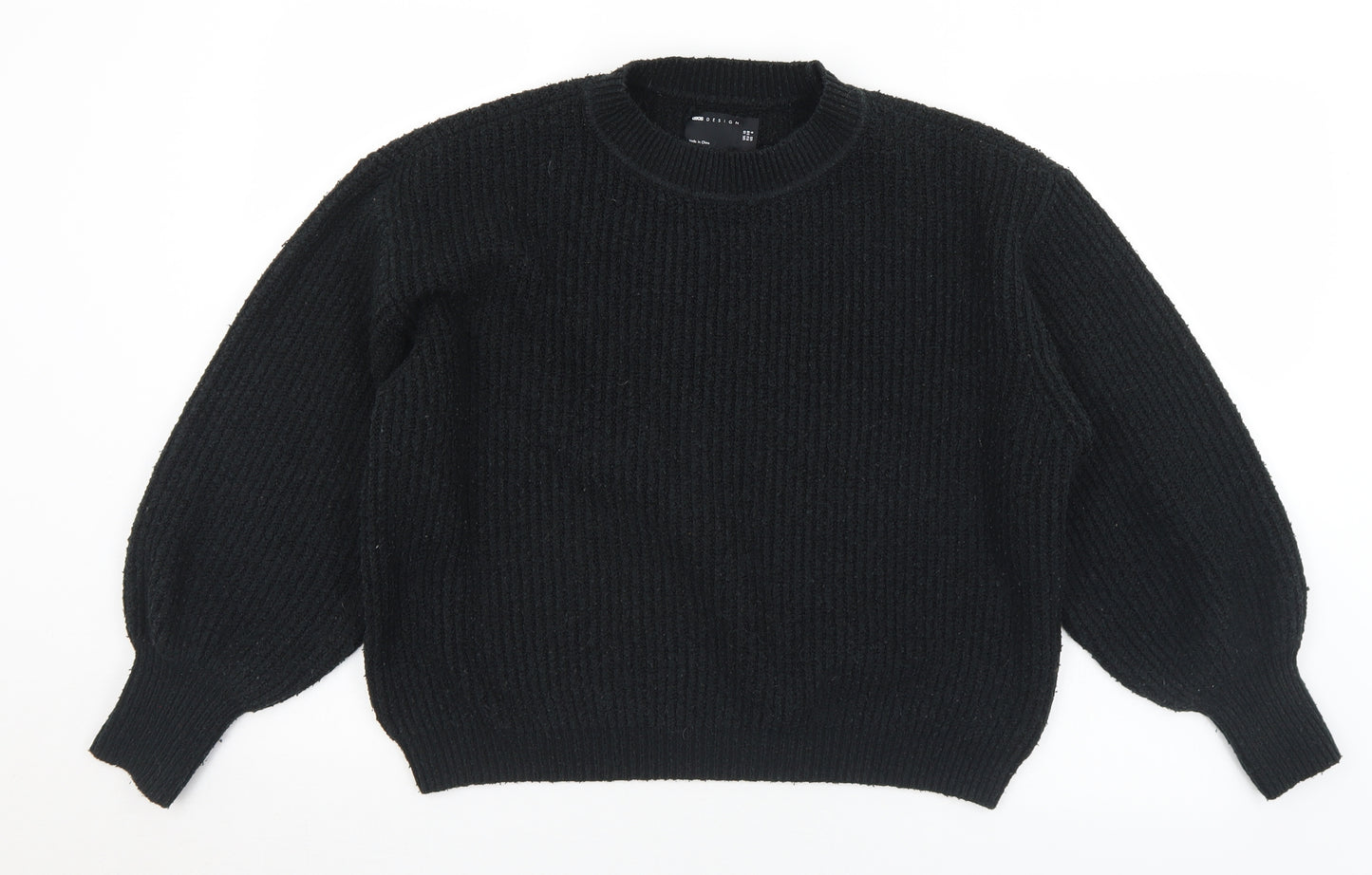 ASOS Womens Black Mock Neck  Acrylic Pullover Jumper Size 10