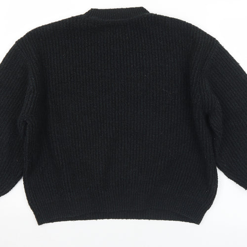 ASOS Womens Black Mock Neck  Acrylic Pullover Jumper Size 10